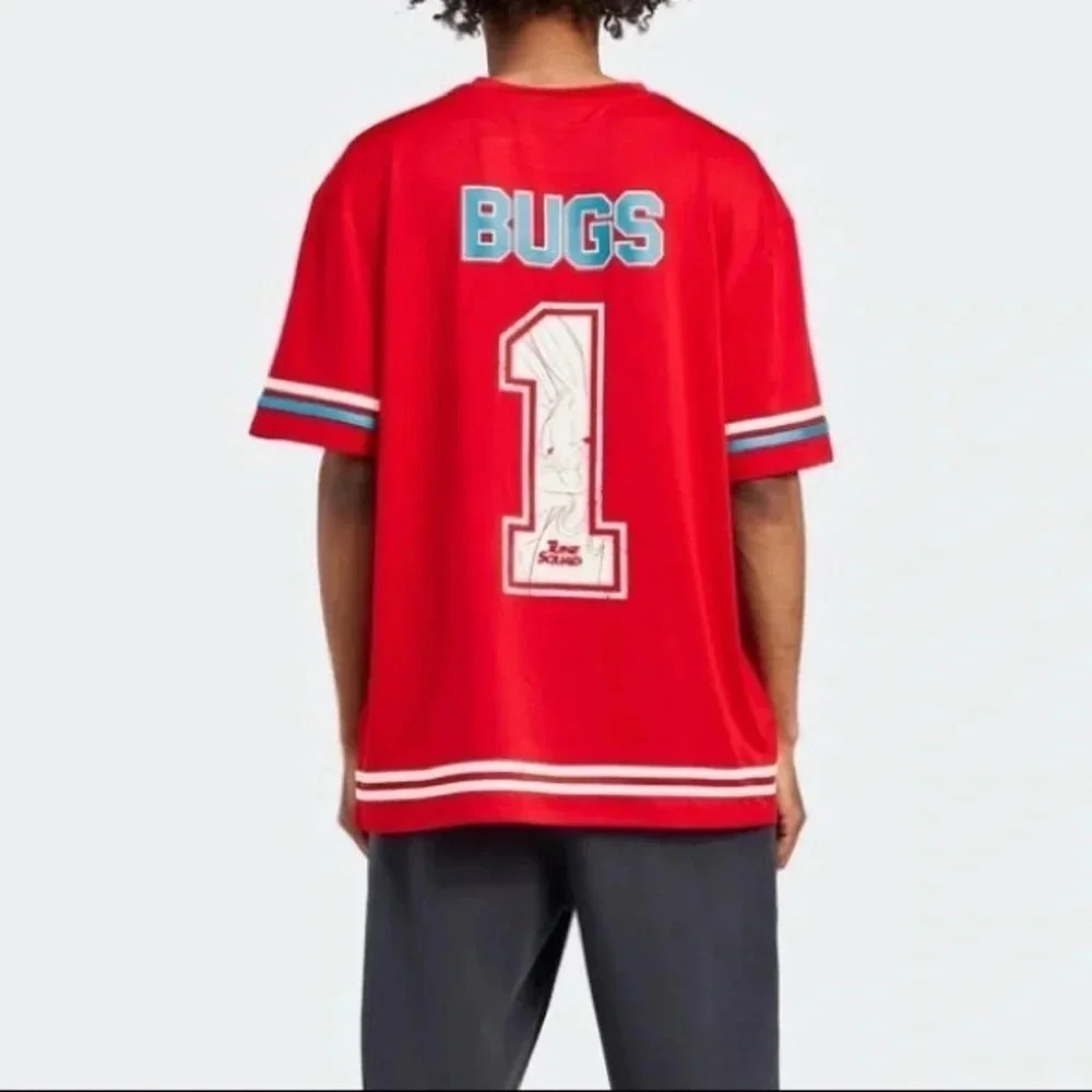 Space Jam T Shirt Bugs Bunny Red SilkSilk Men’s Sz M NWT